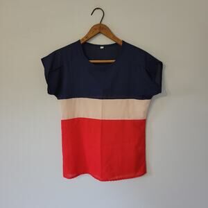 Patriotic Color Block T-Shirt S